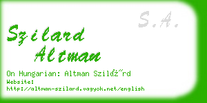 szilard altman business card